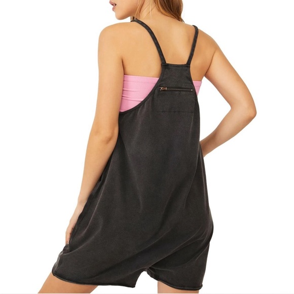 Free People Hot Shot Romper Heather Black S - Picture 2 of 7